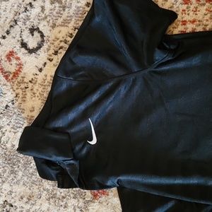 Nike Dri-Fit polo. Black with black stripes. Size medium.